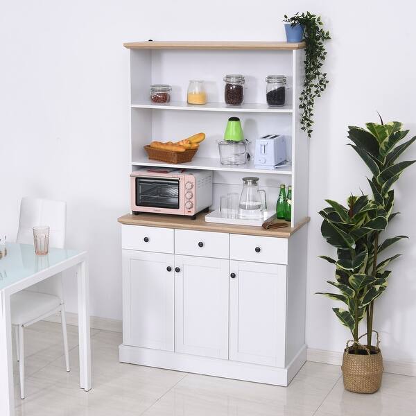 71" Kitchen Pantry Buffet Server Hutch Storage Sideboard